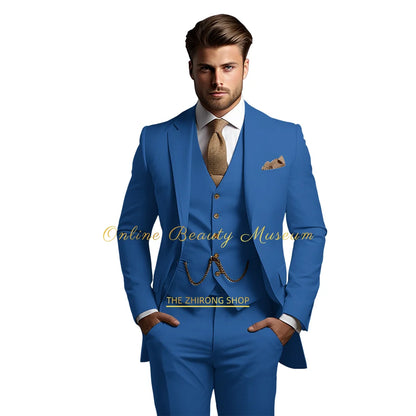 🤵 Men’s Wedding Banquet Suit – Classic Single Breasted Formal Set