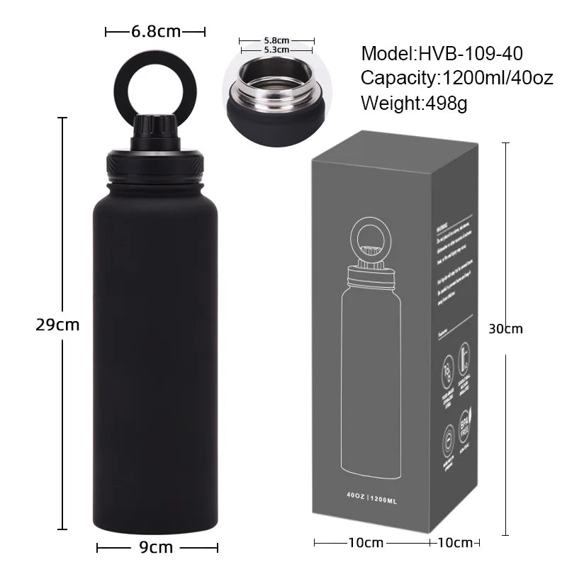PuraCool 1200ml Stainless Steel Insulated Water Bottle 💧 | Sports & Travel Flask