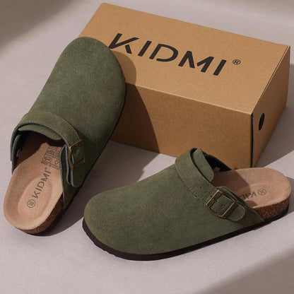 👡 Women’s Genuine Leather Cork Clogs ✨