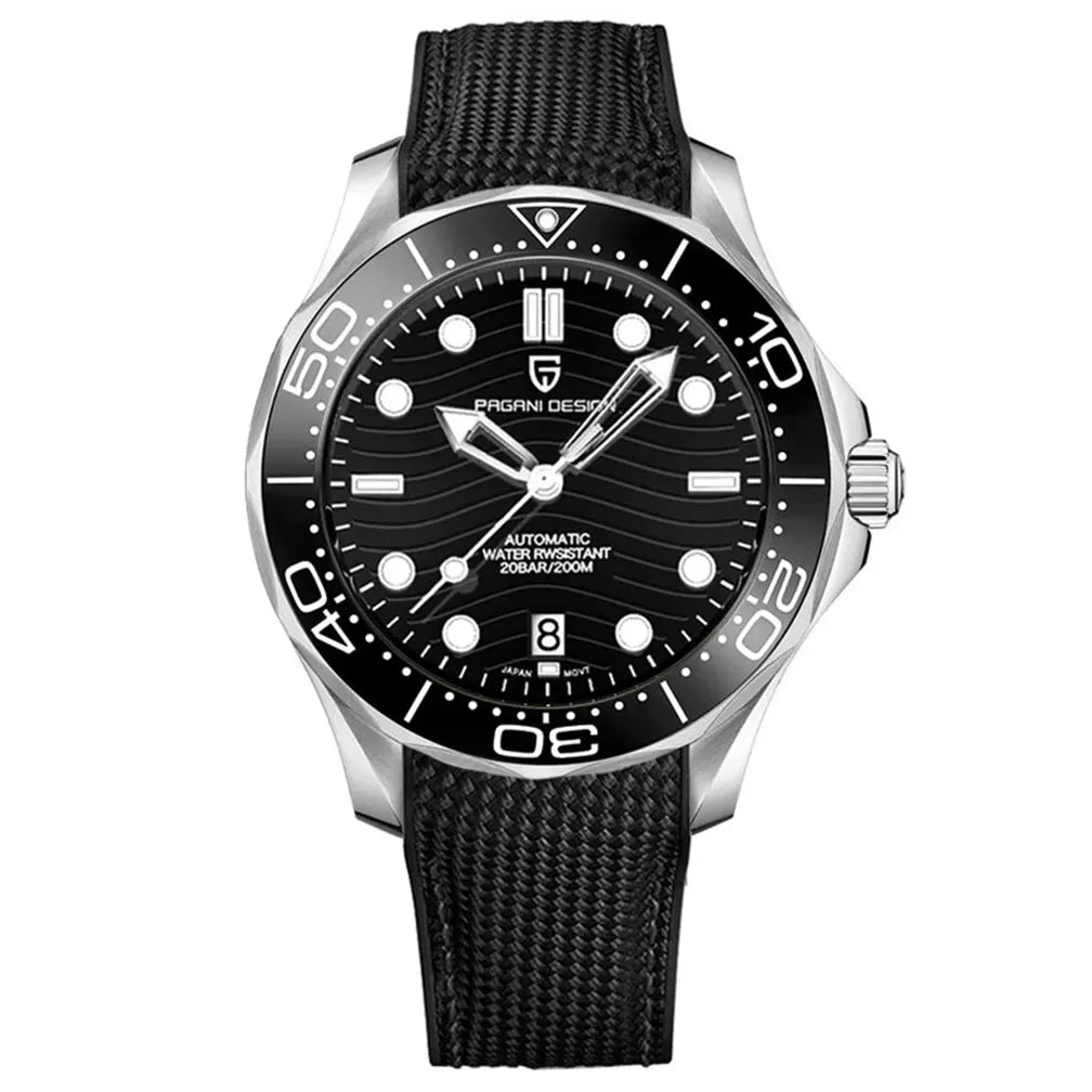 Men’s Automatic Diving Watch – Blue Dial Mechanical Wristwatch