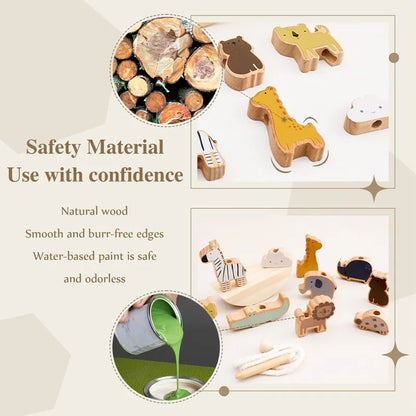 Wooden Montessori Threading Board Toy for Kids