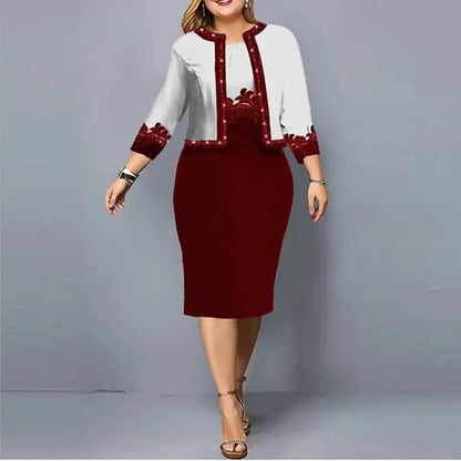 Women’s Two Piece Dress Set – Floral Cardigan & Tank Dress
