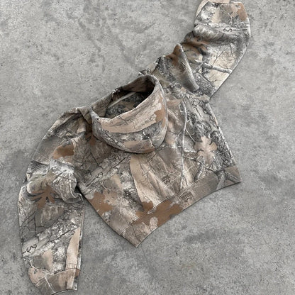 🔥 Y2K Camo Zip Up Hoodie – Oversized Streetwear Sweatshirt