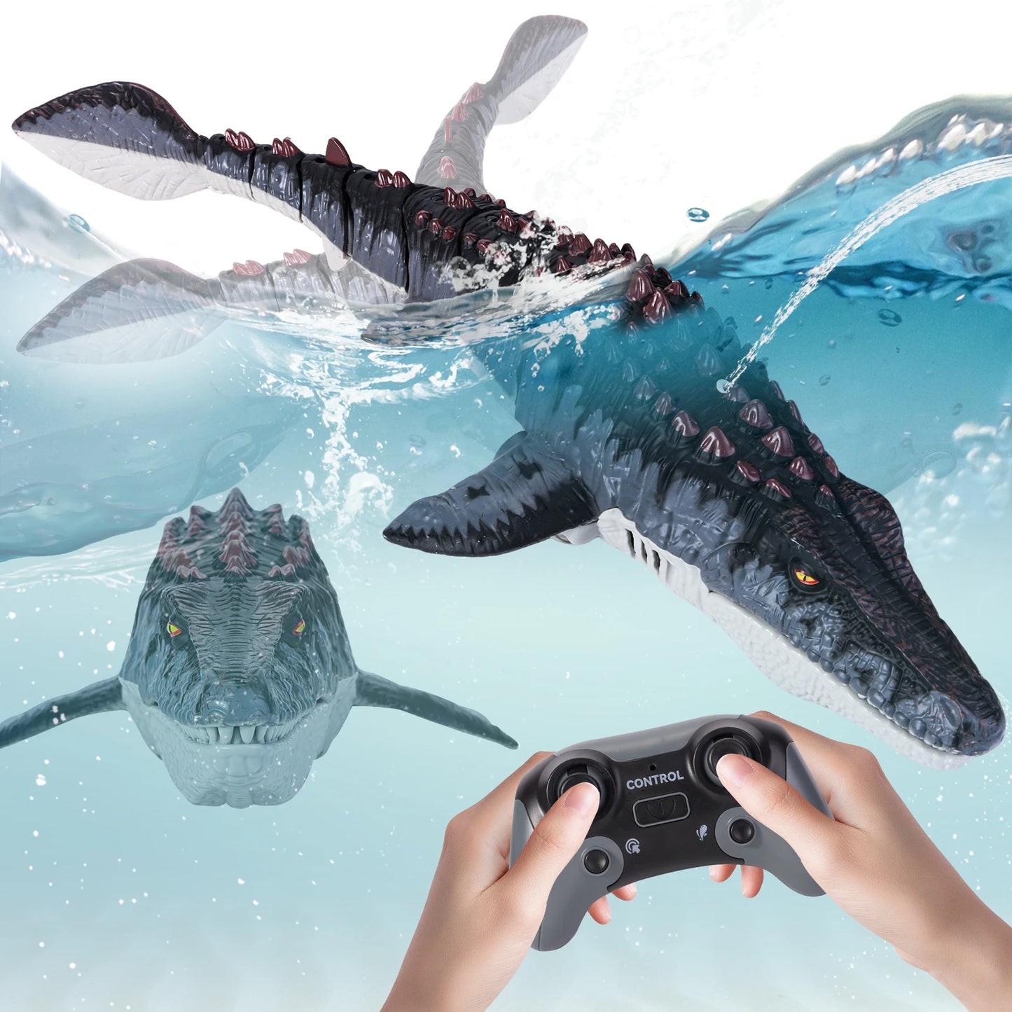 Rechargeable RC Mosasaurus Spray Dinosaur Toy