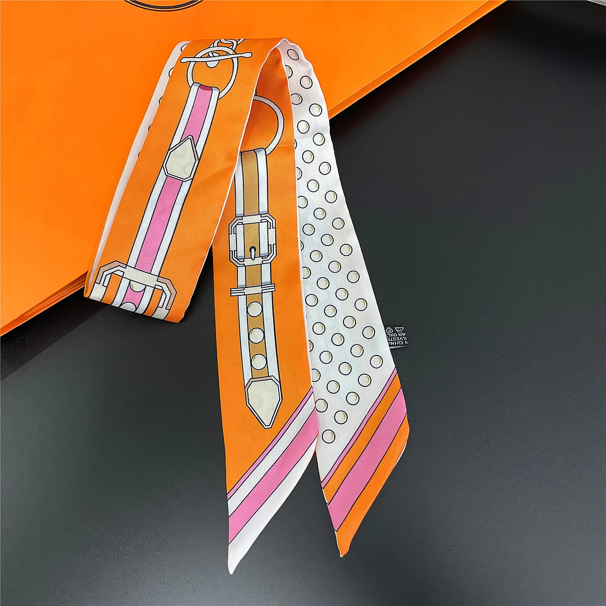 🧣 Glomexia Silk Print Hair Scarf – Elegant Women Fashion Wrap ✨