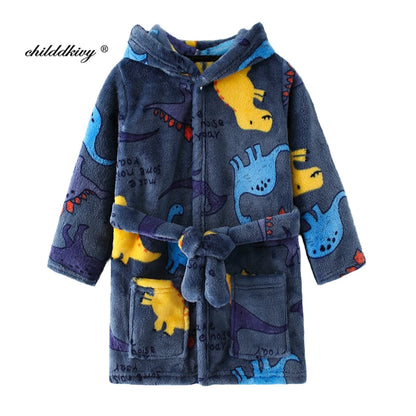 Premium Kids Flannel Hooded Pajama Robe (2–8Y)