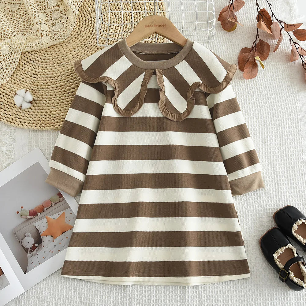 Premium Girls Doll Neck Flower Print Princess Dress
