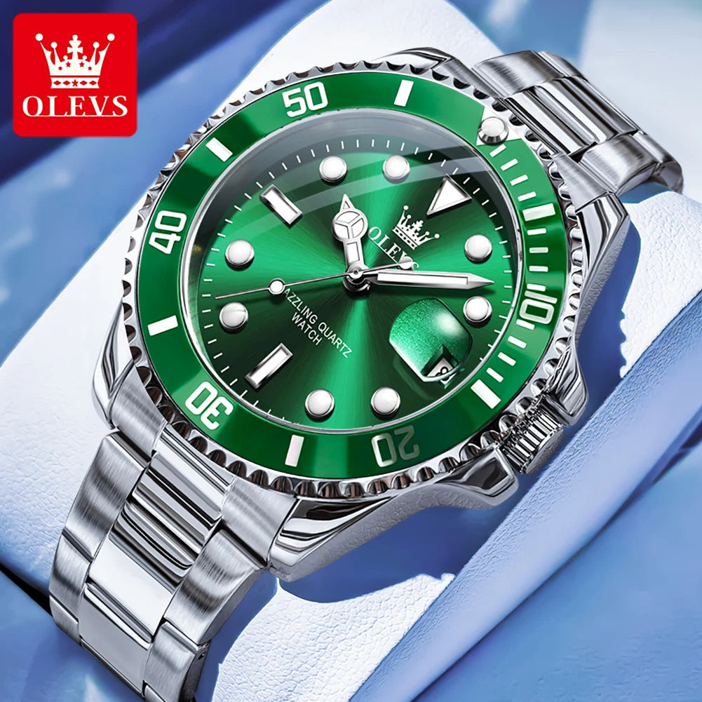 Luxury Stainless Steel Men’s Watch – Quartz Waterproof Wristwatch