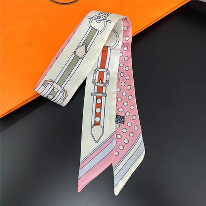 🧣 Glomexia Silk Print Hair Scarf – Elegant Women Fashion Wrap ✨