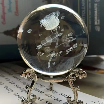 3D Solar System Crystal Ball with Stand