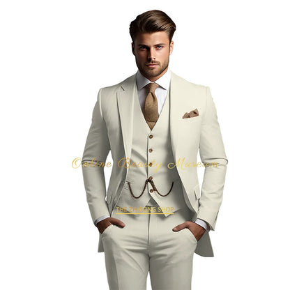 🤵 Men’s Wedding Banquet Suit – Classic Single Breasted Formal Set