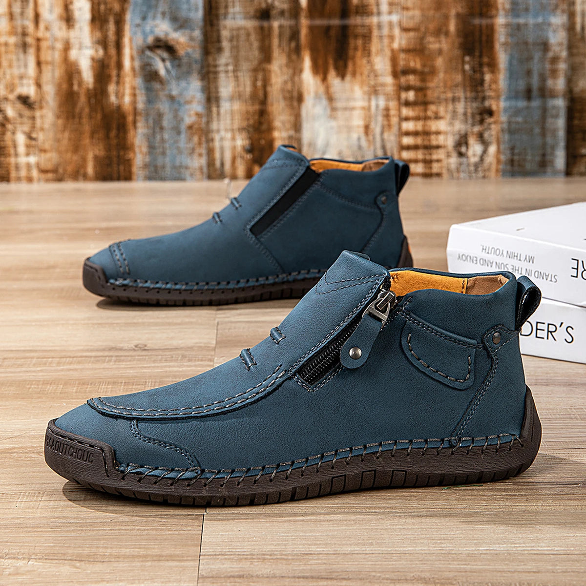 Handmade Leather Ankle Boots for Men