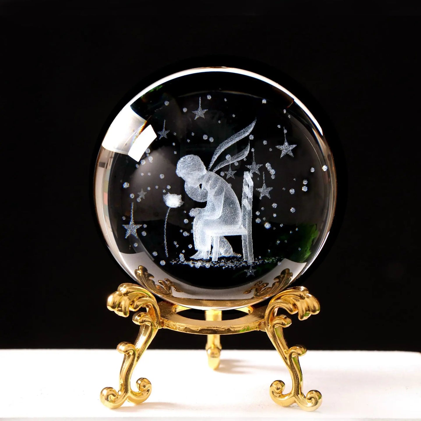 3D Solar System Crystal Ball with Stand