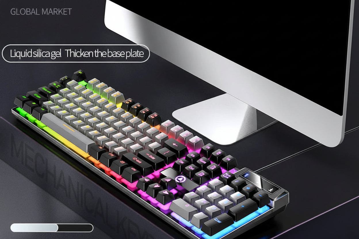 ⌨️ GlobalMarket Low-Profile Wired Gaming Keyboard with Numpad – RGB Style Keyboard for PC & Laptop