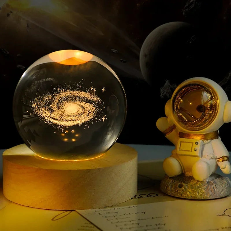 Aesthetic Moon Crystal Sphere Galaxy Night Lamp