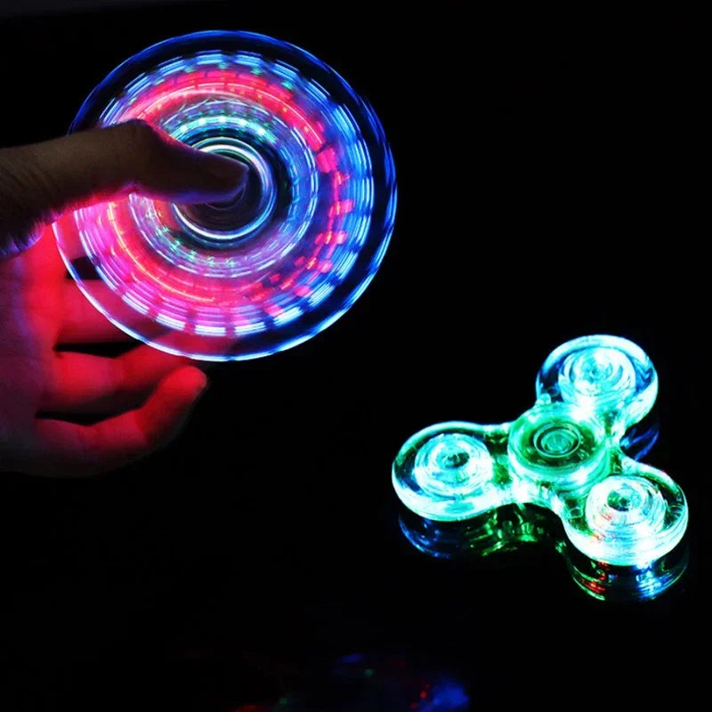 LED Light Fidget Spinner Toy for Stress Relief & Focus | Glow Spinner for Kids & Adults (Portable)