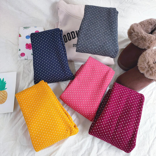Girls Fleece Dot Print Winter Leggings