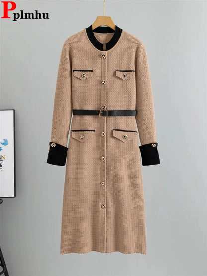 ✨ Knitted Slim Midi Dress for Women