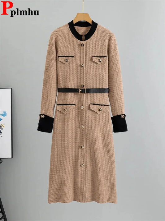 ✨ Knitted Slim Midi Dress for Women