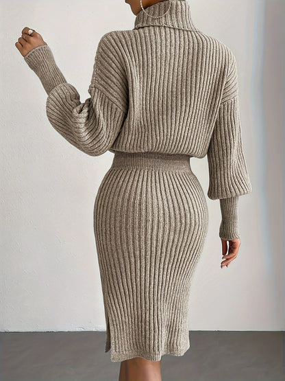 🌍 Glomexia – Turtleneck Mini Dress 👗