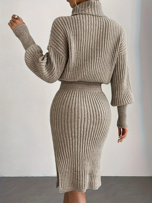 🌍 Glomexia – Turtleneck Mini Dress 👗