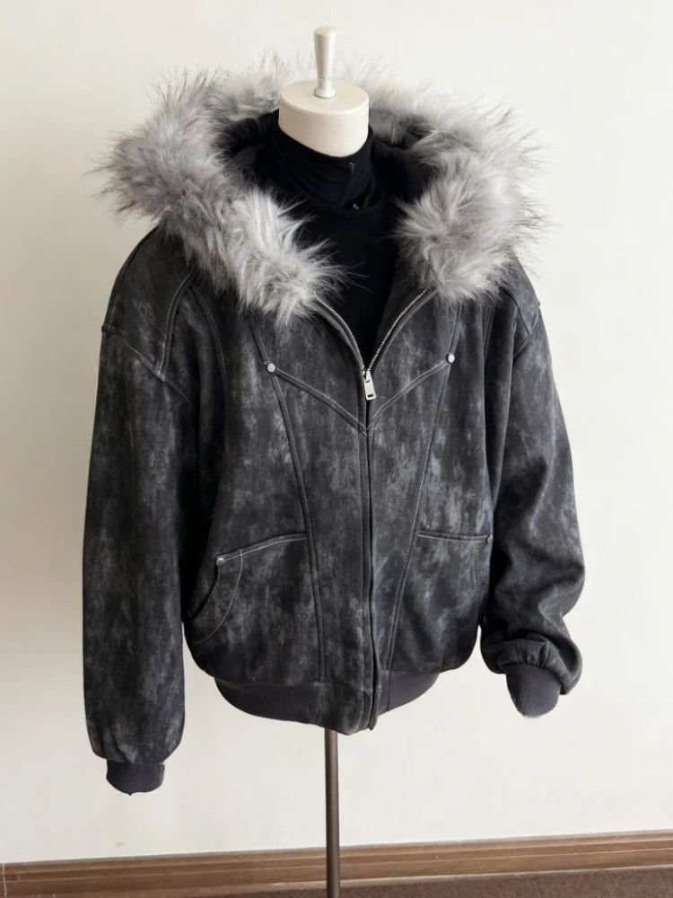 Rhinestone Hooded Crop Jacket
