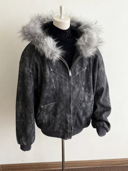 Rhinestone Hooded Crop Jacket