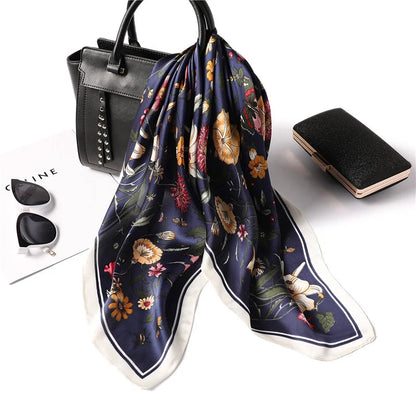 Women’s Luxury Floral Printed Silk Scarf