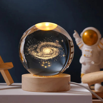 3D Moon Crystal Ball Night Light