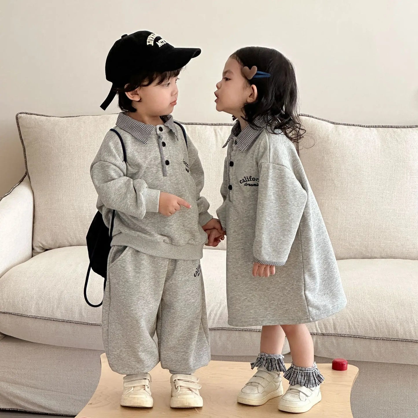 🧒👧 Kids Letter Print Clothing Set – Korean Style Unisex Outfit