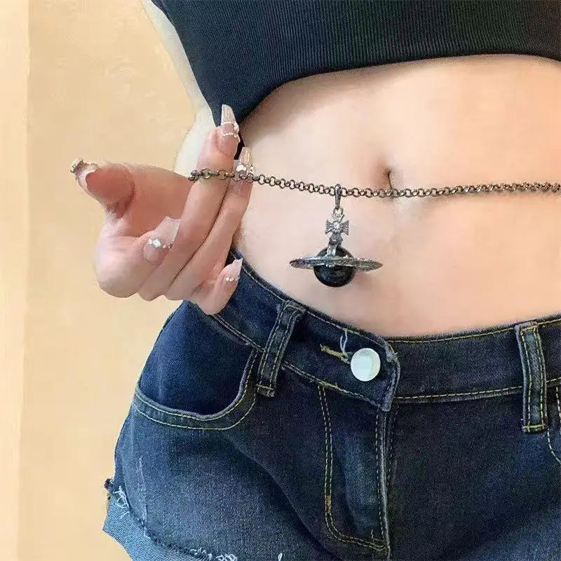 Premium Saturn Waist Chain Belt – Elegant Geometric Body Jewelry
