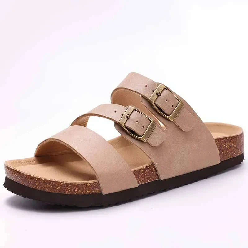 🥿 Women’s Cork Suede Mules Slippers – Classic Outdoor Comfort Shoes