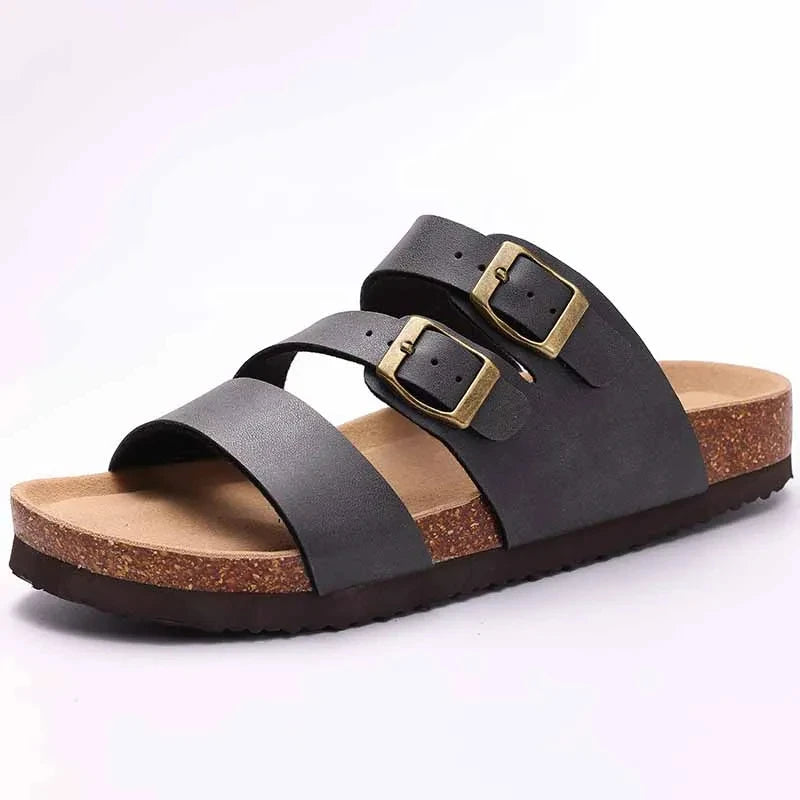 🥿 Women’s Cork Suede Mules Slippers – Classic Outdoor Comfort Shoes