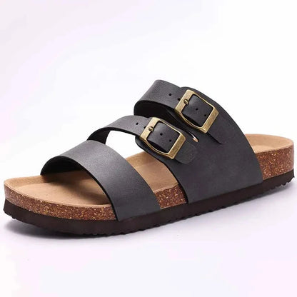 🥿 Women’s Cork Suede Mules Slippers – Classic Outdoor Comfort Shoes