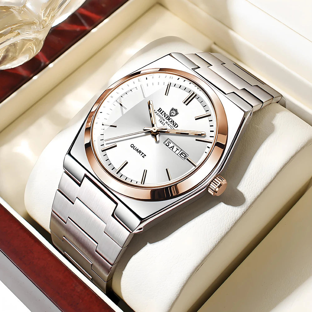 Glomexia Gold Quartz Men’s Watch ✨