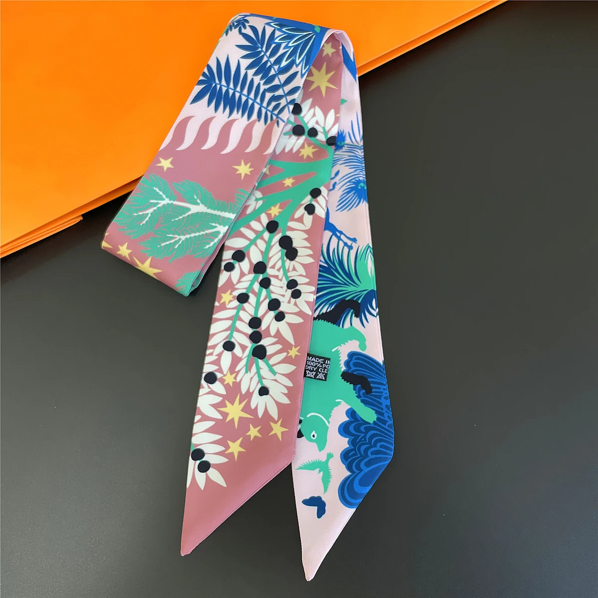🧣 Glomexia Silk Print Hair Scarf – Elegant Women Fashion Wrap ✨