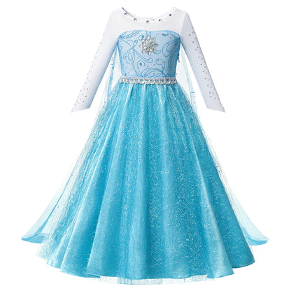 Summer Fancy Queen Elsa & Anna Princess Dress for Girls | Toddler Halloween Cosplay Party Costume Dress for 2-10 Years