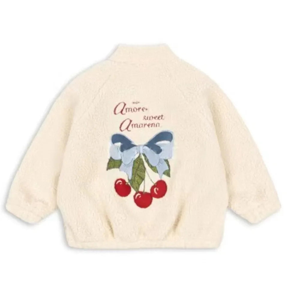 Premium Lambswool Kids Winter Jacket | Warm Cherry Coat | GLOMEXIA