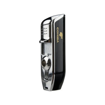 Premium Windproof Cigar Lighter with Triple Punch