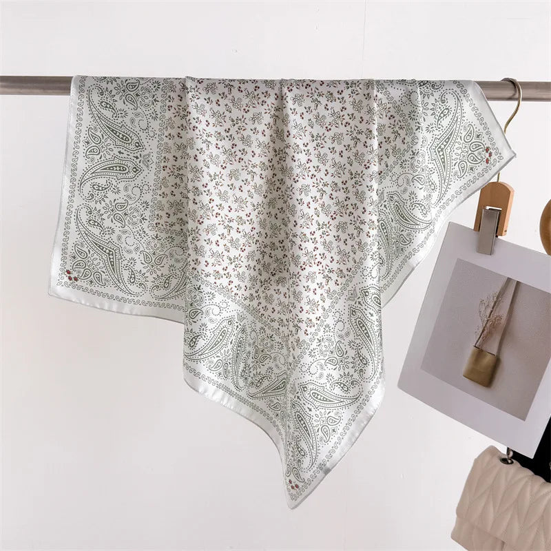 Women’s Luxury Floral Printed Silk Scarf