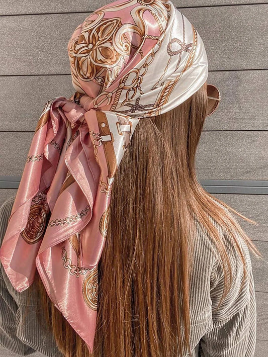 Premium 90x90 Paisley Fashion Scarf | Women Headband | GLOMEXIA