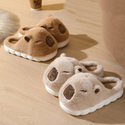 Glomexia Cute Capybara Winter Slippers 🐹❄️
