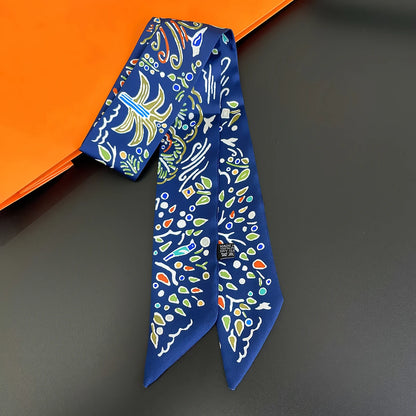 🧣 Glomexia Silk Print Hair Scarf – Elegant Women Fashion Wrap ✨