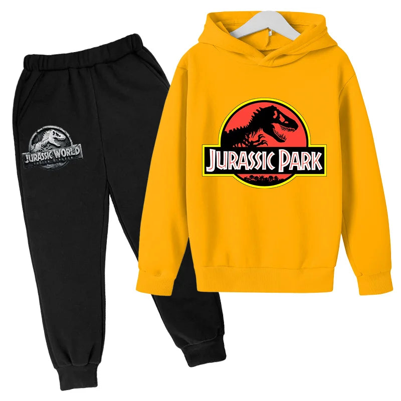 🦖 Jurassic World Boys Tracksuit Set – 2PCS Top & Trousers