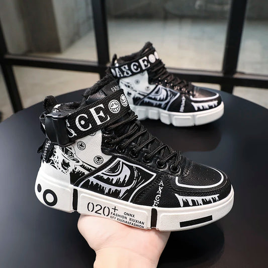 Boys High-Top Winter Sneakers 👟❄️ | Waterproof Anti-Slip