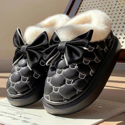 Women Bowknot Platform Ankle Boots