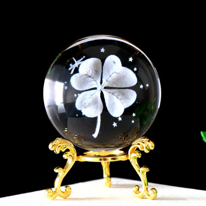 3D Solar System Crystal Ball with Stand