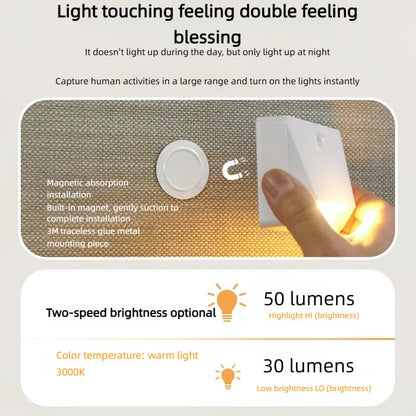 💡🔒 Smart Motion Wall Light | USB-C Fast Charge ✨