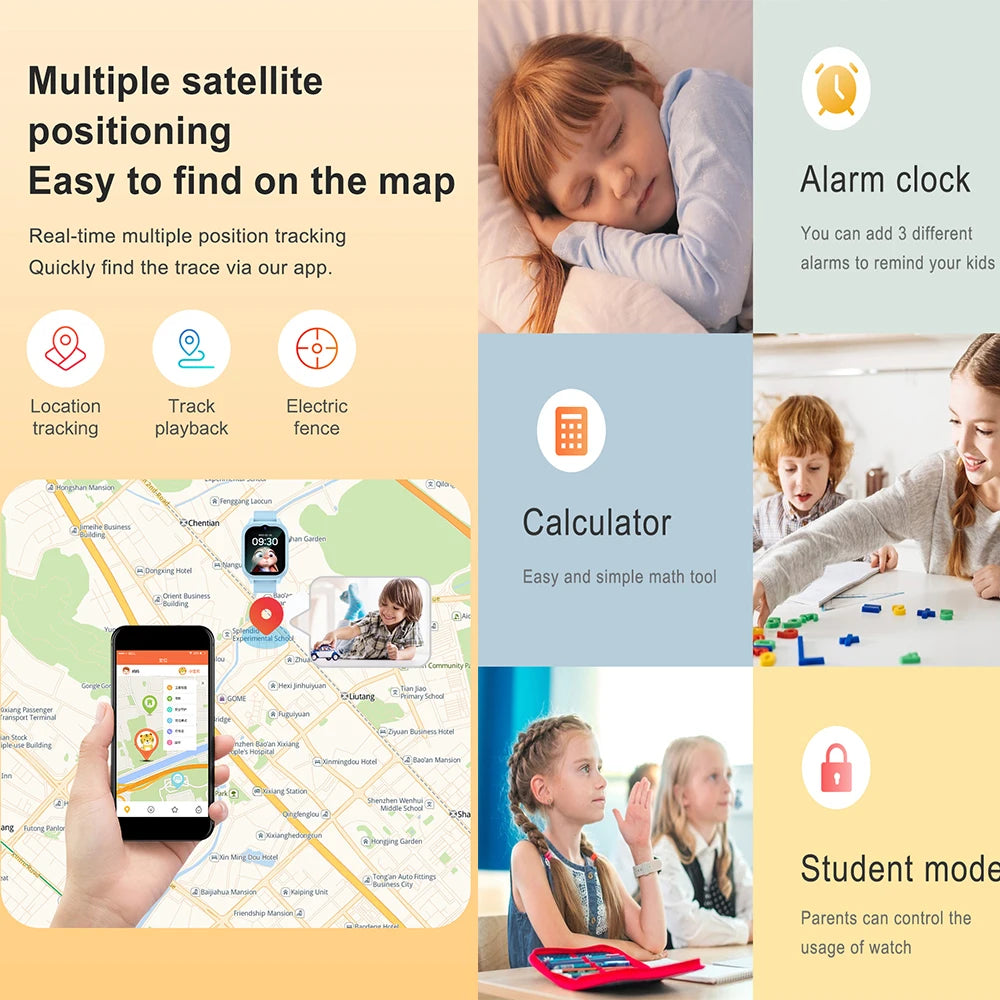 Kids 4G GPS Smartwatch – Video Call, SOS & Location Tracker