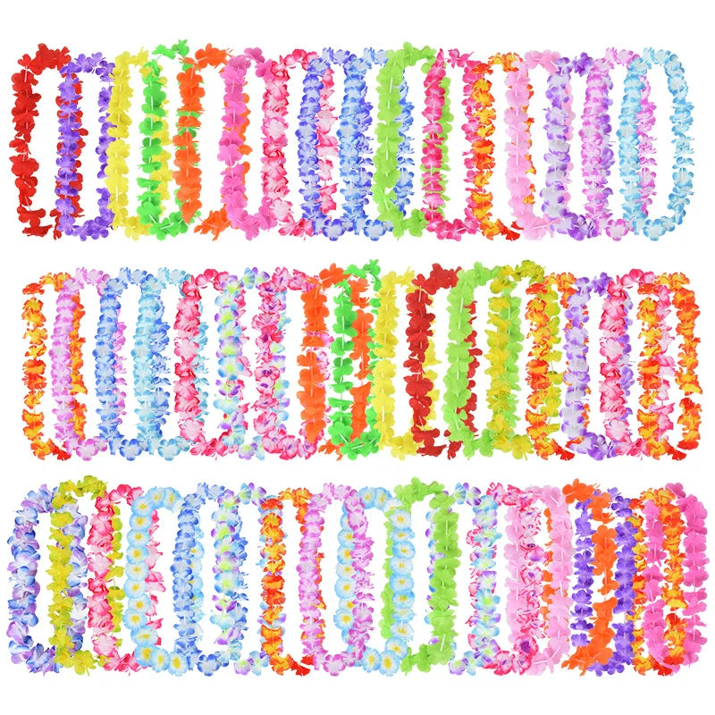 Hawaiian Flower Garland Lei | Tropical Party Decoration | GLOMEXIA